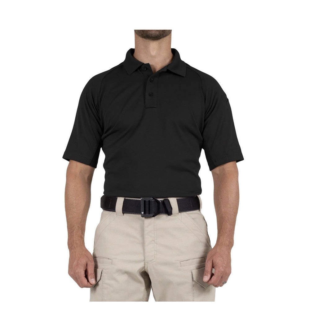 First Tactical Men's Performance Short Sleeve Polo, Black, XL